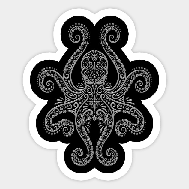 Intricate Dark Octopus Sticker by jeffbartels